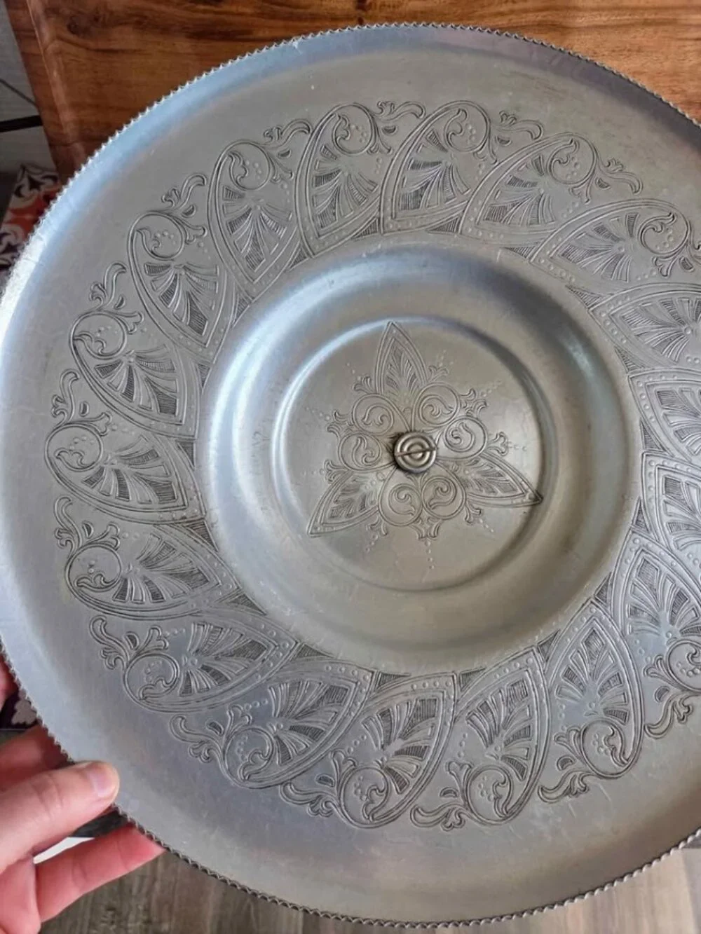 Vintage aluminum cake stand or lazy suzy 1950